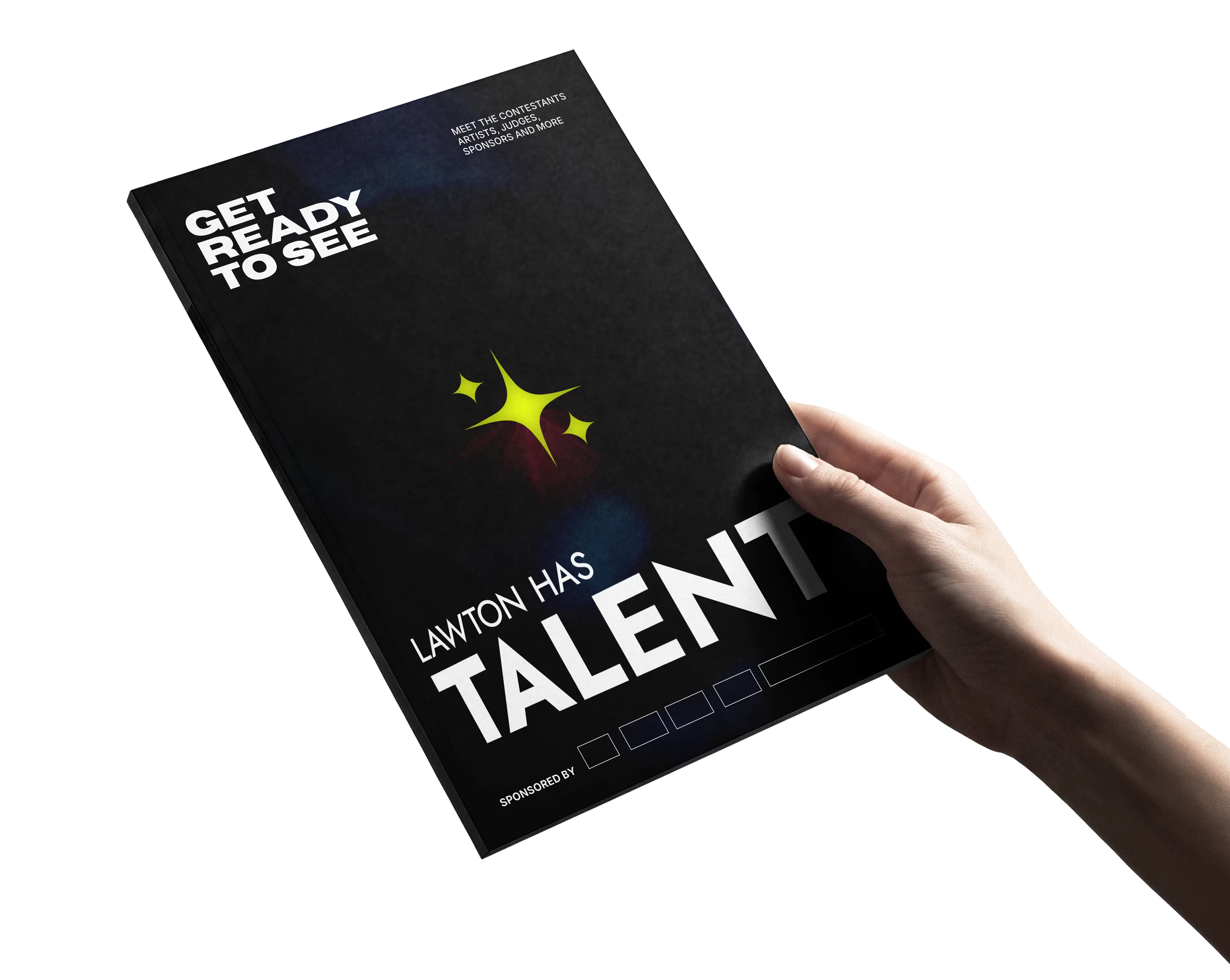 Hands holding the Lawton Has Talent souvenir program